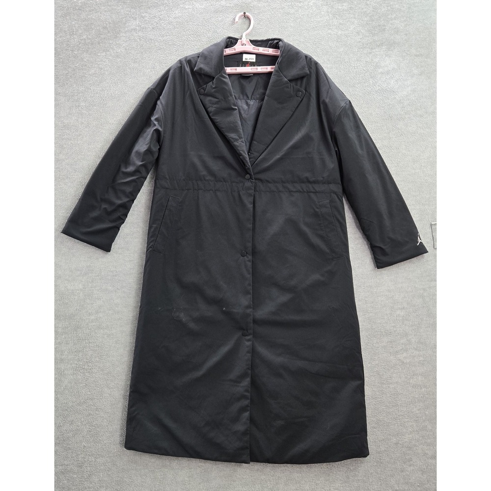 Jordan Women Coat S Black Flight Trench Snap Embroidered‎ Logo Jumpman READ